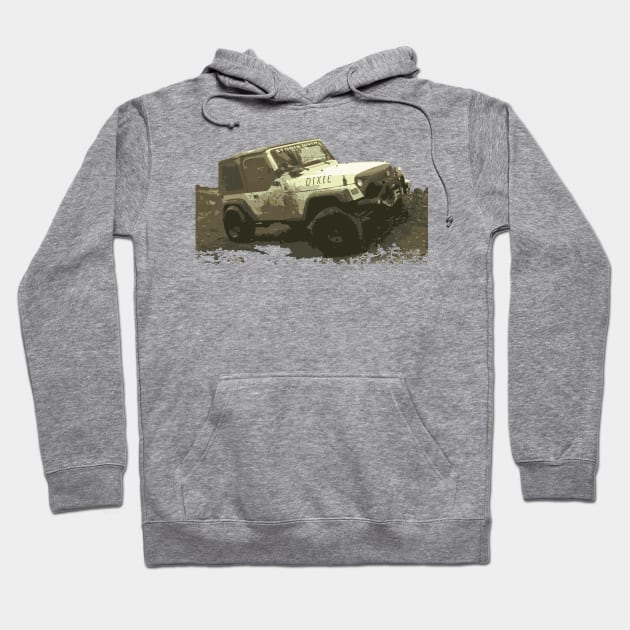 TJ Jeep Dixie Off Road Hoodie by FalconArt